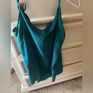 Turquoise silk tank